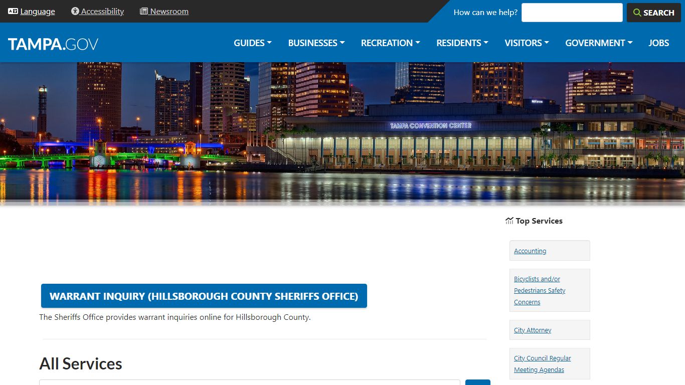 Warrant Inquiry (Hillsborough County Sheriffs Office)